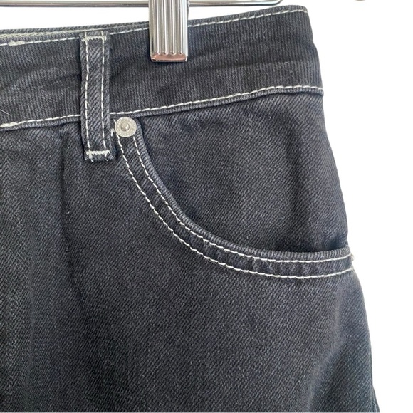 Topshop Women's Black with White Contrast Stitching Midi Skirt I Size: 6 - Picture 9 of 11